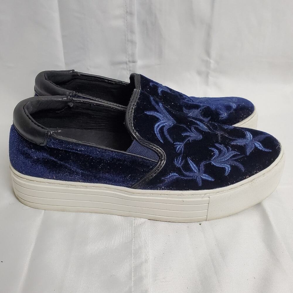 Kenneth Cole Alesy Blue Velvet Platforms SZ 8